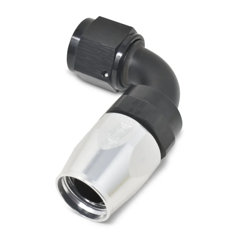 Russell Performance -10 AN Black/Silver 90 Degree Full Flow Hose End - Additional View 8
