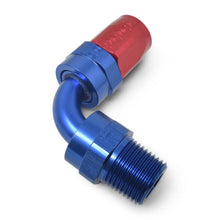 Load image into Gallery viewer, Russell Performance -10 AN Red/Blue 90 Deg Full Flow Swivel Pipe Thread Hose End (With 1/2in NPT) - Additional View 8
