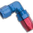 Load image into Gallery viewer, Russell Performance -10 AN Red/Blue 90 Degree Forged Aluminum Swivel Hose End - Back View