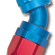 Load image into Gallery viewer, Russell Performance -10 AN Red/Blue Male SAE Port to -8 Hose 90 Degree (-10 Port 7/8in-14 Thread) - Side View