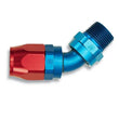 Load image into Gallery viewer, Russell Performance -10 AN Red/Blue Male SAE Port to -8 Hose 90 Degree (-10 Port 7/8in-14 Thread) - Back View