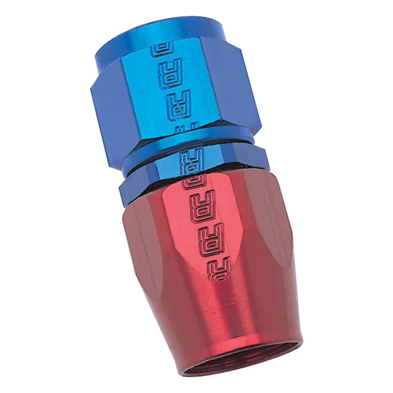Russell Performance -10 AN Red/Blue Straight Full Flow Hose End - Back View