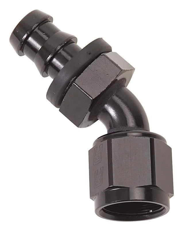 Russell Performance -10 AN Twist-Lok 45 Degree Hose End (Black) - Main Product View