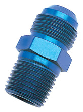 Load image into Gallery viewer, Russell Performance -10 AN to 1/2in NPT Straight Flare to Pipe (Blue) - Side View