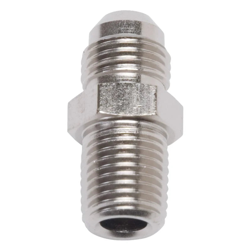 Russell Performance -10 AN to 1/2in NPT Straight Flare to Pipe (Endura) - Side View