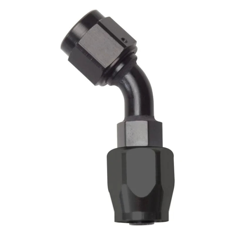 Russell Performance -12 AN Black 45 Degree Full Flow Hose End - Back View