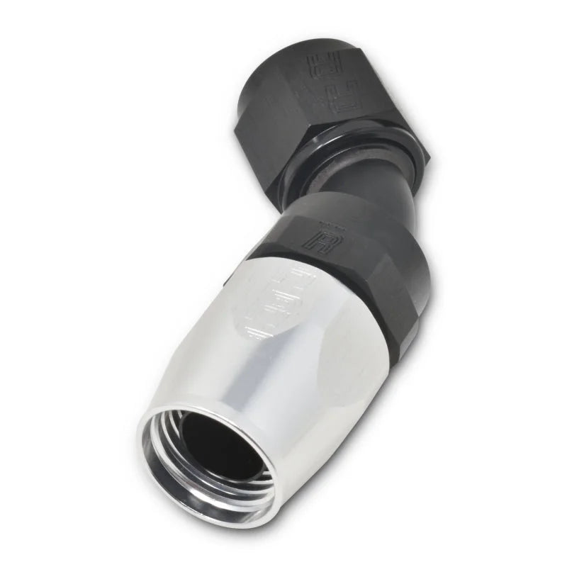 Russell Performance -12 AN Black/Silver 45 Degree Full Flow Hose End - Additional View 8