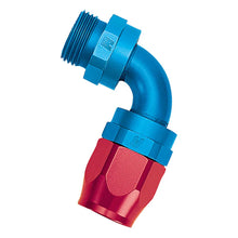Load image into Gallery viewer, Russell Performance -12 AN Red/Blue 90 Deg Swivel Dry Sump Hose End (-12 Port 1-1/16in-12 Thread) - Side View