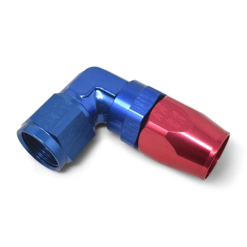 Russell Performance -12 AN Red/Blue 90 Degree Forged Aluminum Swivel Hose End - Additional View 5