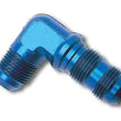Load image into Gallery viewer, Russell Performance -12 AN to 1/2in NPT 90 Degree Flare to Pipe Adapter (Blue) - Side View