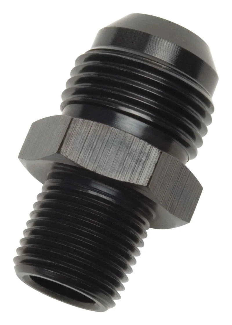 Russell Performance -12 AN to 1/2in NPT Straight Flare to Pipe (Black) - Installation View