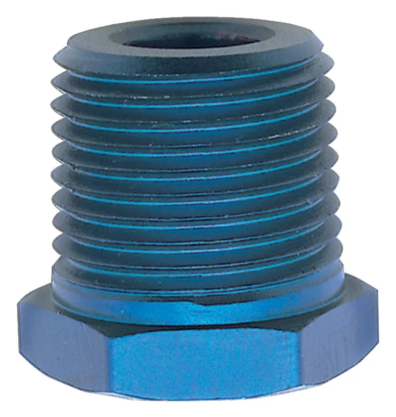 Russell Performance 1/2in Male to 1/4in Female Pipe Bushing Reducer (Blue) - Main Product View
