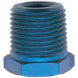 Load image into Gallery viewer, Russell Performance 1/4in Male to 1/8in Female Pipe Bushing Reducer (Blue) - Side View