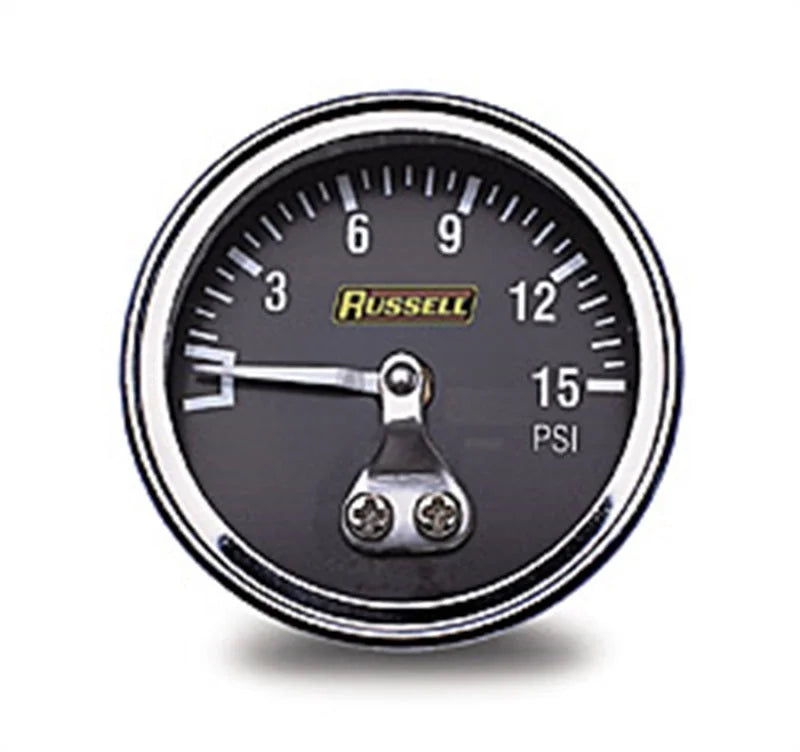 Russell Performance 15 psi fuel pressure gauge (Non liquid-filled) - Main Product View