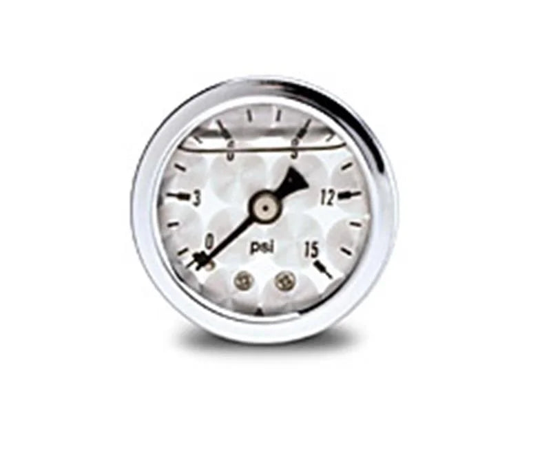Russell Performance 15 psi fuel pressure gauge machine face (Liquid-filled) - Main Product View