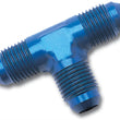 Load image into Gallery viewer, Russell Performance -16 AN NPT Flare Tee Fitting (Blue) - Side View