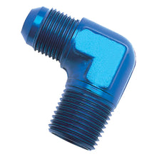 Load image into Gallery viewer, Russell Performance -16 AN to 1in NPT 90 Degree Flare to Pipe Adapter (Blue) - Main Product View