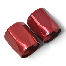 Load image into Gallery viewer, Russell Performance 2-Piece -6 AN Full Flow Swivel Hose End Sockets (Qty 2) - Polished and Red - Back View