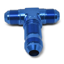 Load image into Gallery viewer, Russell Performance -3 AN Flare Bulkhead Tee Fitting (Blue) - Back View