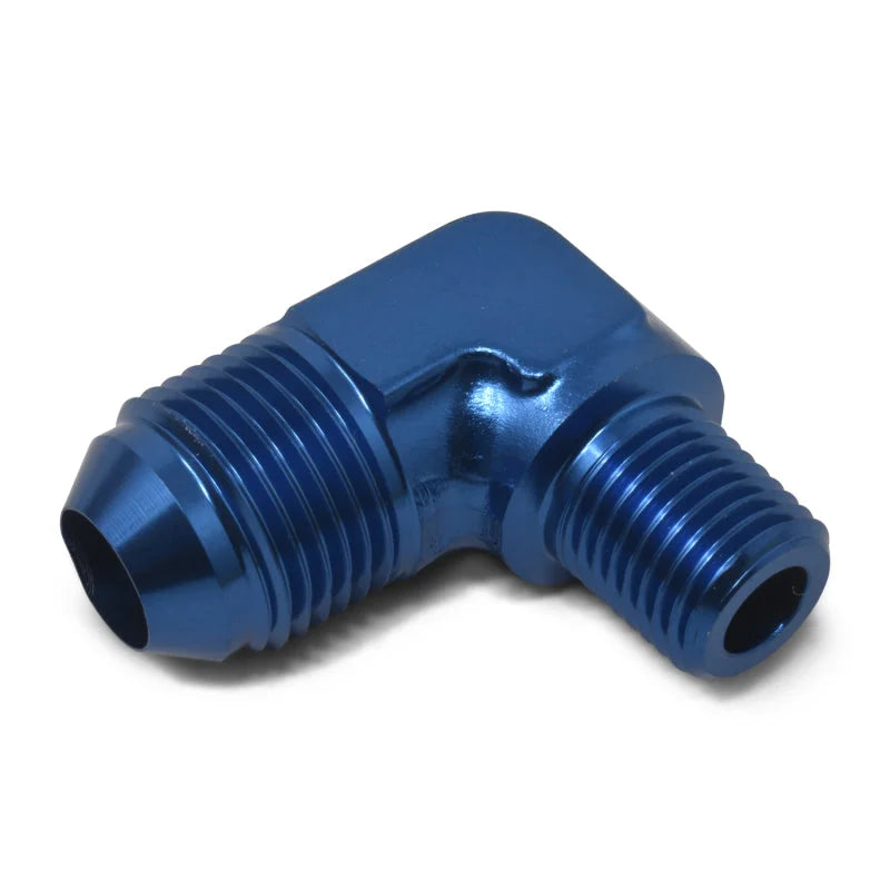 Russell Performance -3 AN to 1/8in NPT 90 Degree Flare to Pipe Adapter (Blue) - Additional View 11