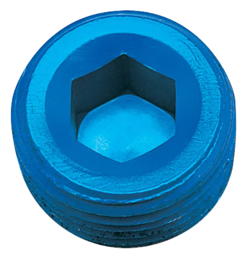 Russell Performance 3/4in Allen Socket Pipe Plug (Blue) - Main Product View