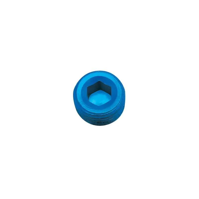 Russell Performance 3/8in Allen Socket Pipe Plug (Blue) - Main Product View
