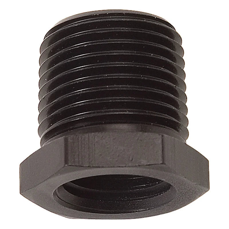 Russell Performance 3/8in Male to 1/4in Female Pipe Bushing Reducer (Black) - Back View