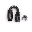 Load image into Gallery viewer, Russell Performance 3/8in SAE Quick Disc Female to -6 Hose Black 180 Degree Hose End - Main Product View