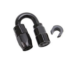 Load image into Gallery viewer, Russell Performance 3/8in SAE Quick Disc Female to -6 Hose Black 180 Degree Hose End - Side View
