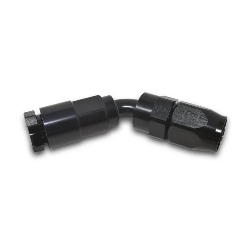 Russell Performance 3/8in SAE Quick Disc Female to -6 Hose Black 45 Degree Hose End - Additional View 8