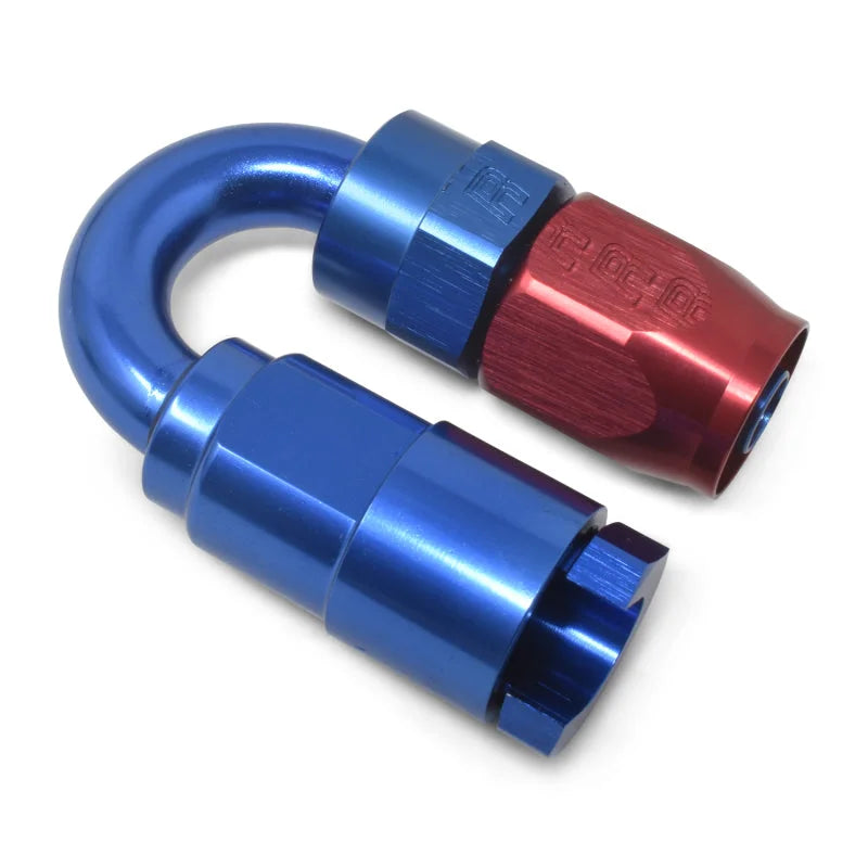 Russell Performance 3/8in SAE Quick Disc Female to -6 Hose Red/Blue 180 Degree Hose End - Additional View 7
