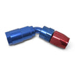 Load image into Gallery viewer, Russell Performance 3/8in SAE Quick Disc Female to -6 Hose Red/Blue 45 Degree Hose End - Additional View 5