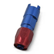 Load image into Gallery viewer, Russell Performance 3/8in SAE Quick Disc Female to -6 Hose Red/Blue Straight Hose End - Installation View