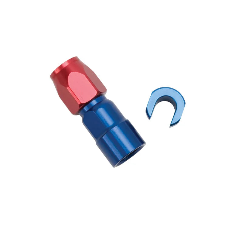 Russell Performance 3/8in SAE Quick Disc Female to -6 Hose Red/Blue Straight Hose End - Additional View 7