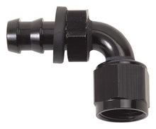 Load image into Gallery viewer, Russell Performance -4 AN Twist-Lok 90 Degree Hose End (Black) - Back View