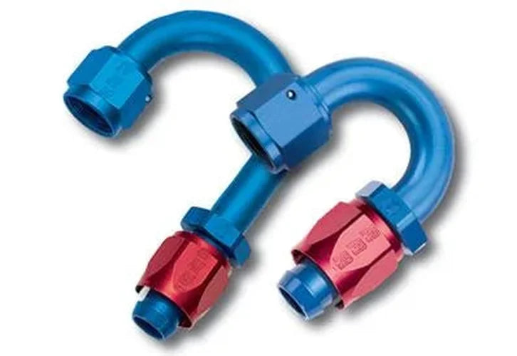 Russell Performance -4 AN Twist-Lok 90 Degree Hose End (Blue) - Side View