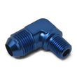 Load image into Gallery viewer, Russell Performance -4 AN to 1/4in NPT 90 Degree Flare to Pipe Adapter (Blue) - Additional View 9