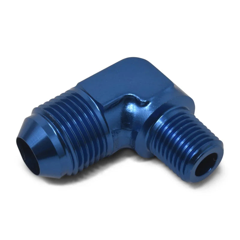 Russell Performance -4 AN to 1/4in NPT 90 Degree Flare to Pipe Adapter (Blue) - Additional View 9