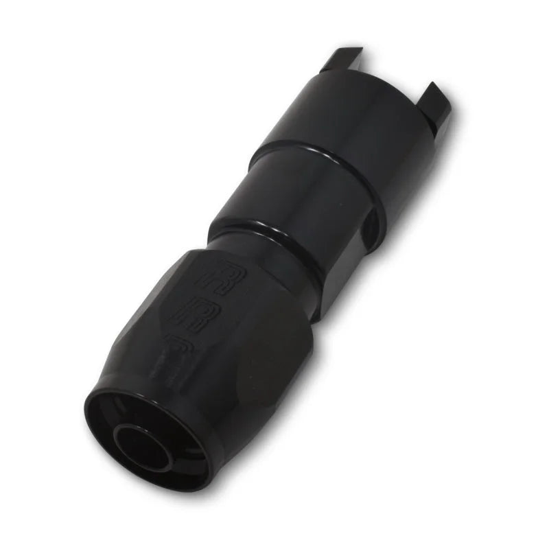Russell Performance 5/16in SAE Quick Disc Female to -6 Hose Black Straight Degree Hose End - Installation View