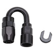 Load image into Gallery viewer, Russell Performance 5/16in SAE Quick Disc Female to -6 Hose Black 180 Degree Hose End - Side View