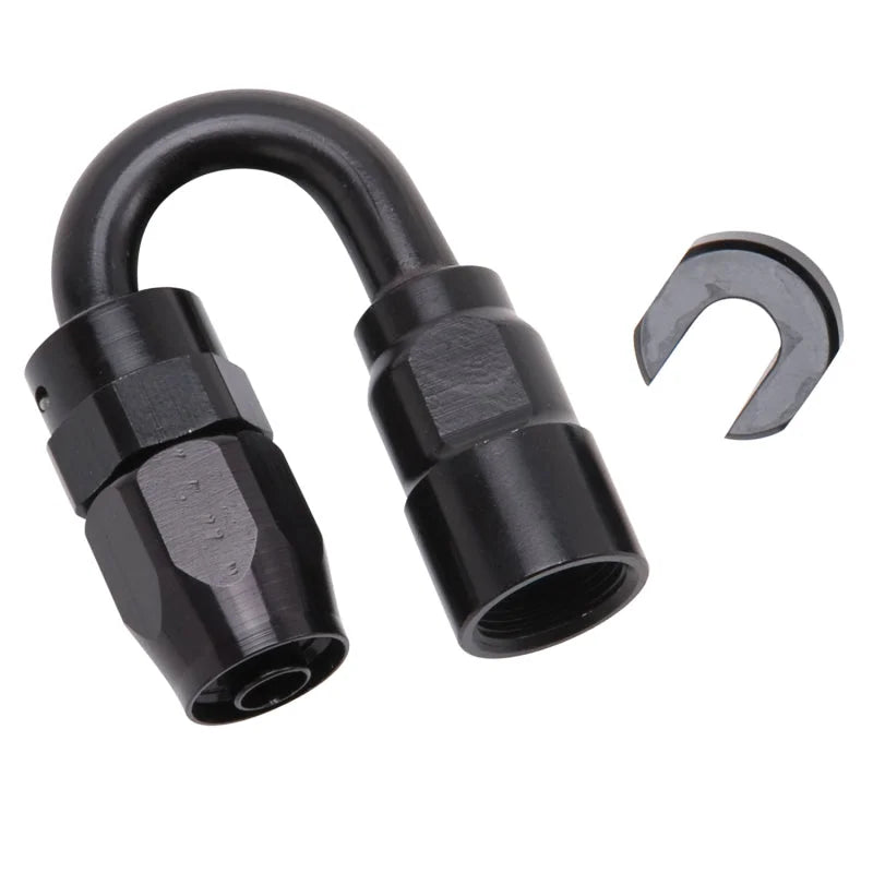 Russell Performance 5/16in SAE Quick Disc Female to -6 Hose Black 180 Degree Hose End - Additional View 7