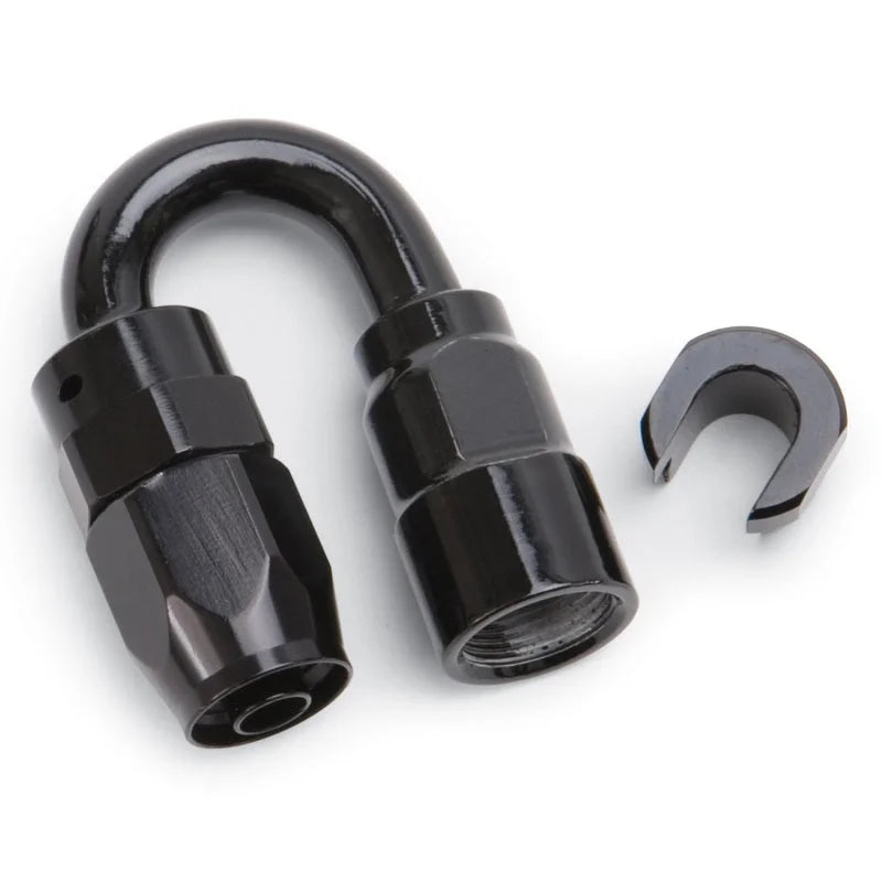 Russell Performance 5/16in SAE Quick Disc Female to -6 Hose Black 180 Degree Hose End - Additional View 8