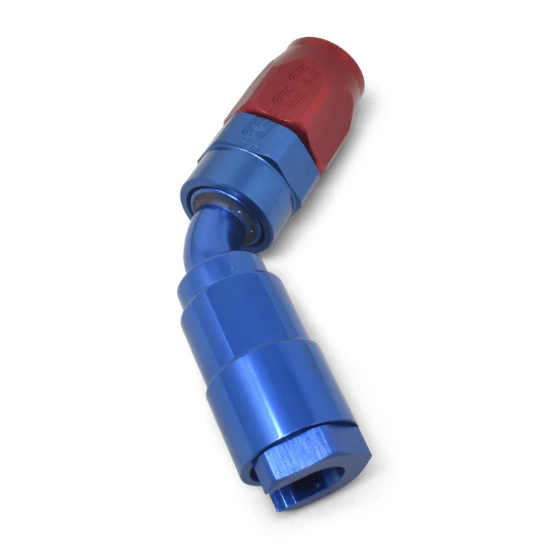 Russell Performance 5/16in SAE Quick Disc Female to -6 Hose Red/Blue 45 Degree Hose End - Additional View 7