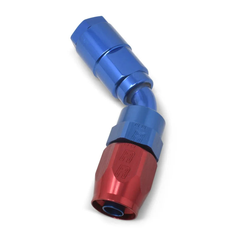 Russell Performance 5/16in SAE Quick Disc Female to -6 Hose Red/Blue 45 Degree Hose End - Additional View 8