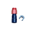 Load image into Gallery viewer, Russell Performance 5/16in SAE Quick Disc Female to -6 Hose Red/Blue Straight Degree Hose End - Main Product View