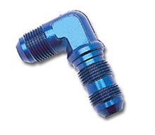 Load image into Gallery viewer, Russell Performance -6 AN 90 Degree Flare Bulkhead (Blue) - Back View