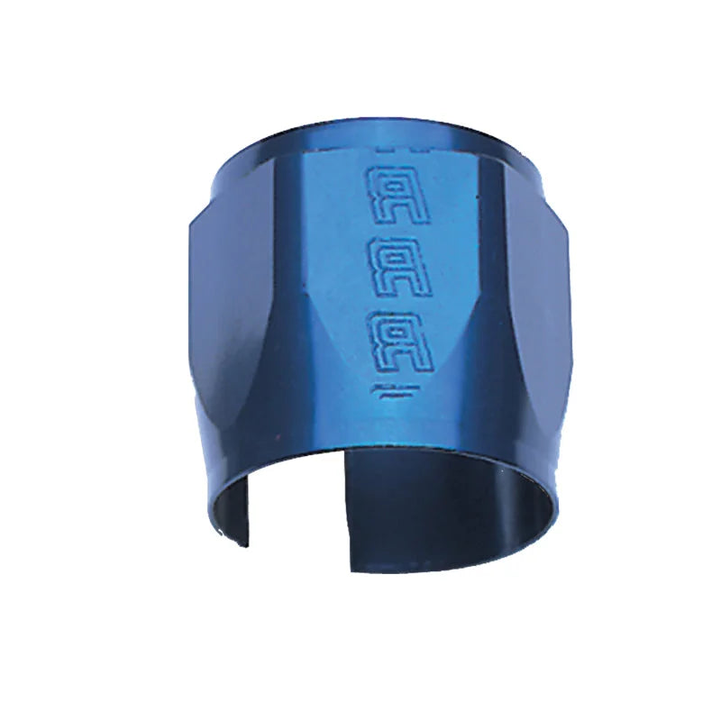 Russell Performance -6 AN Anodized Blue Tube Seal Hose End For 5/16in Fuel Hose - Side View