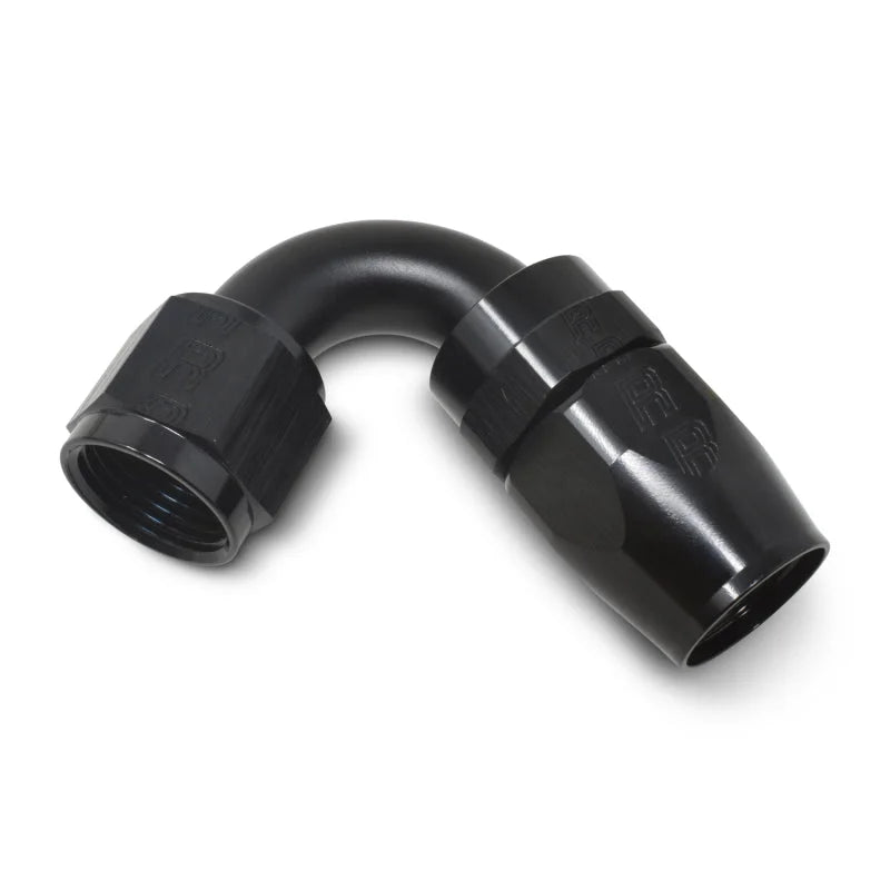 Russell Performance -6 AN Black 120 Degree Full Flow Swivel Hose End - Back View