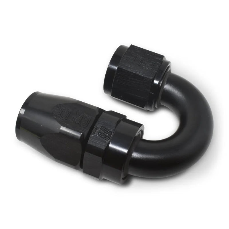 Russell Performance -6 AN Black 180 Degree Full Flow Swivel Hose End - Back View