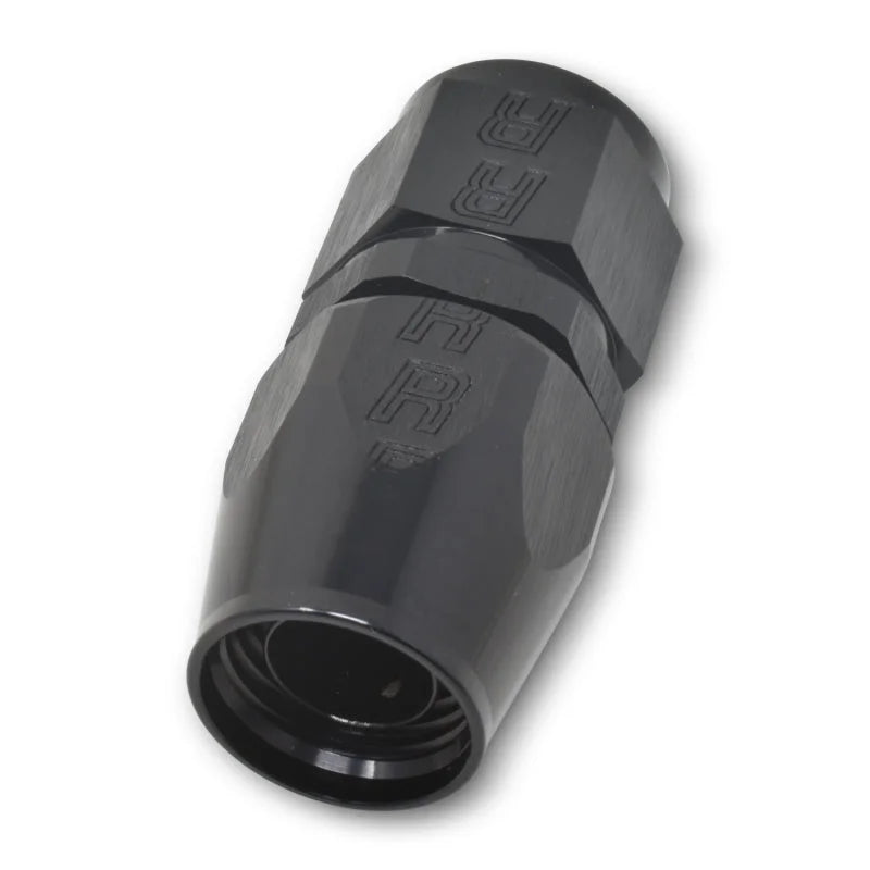Russell Performance -6 AN Black Straight Full Flow Hose End - Back View
